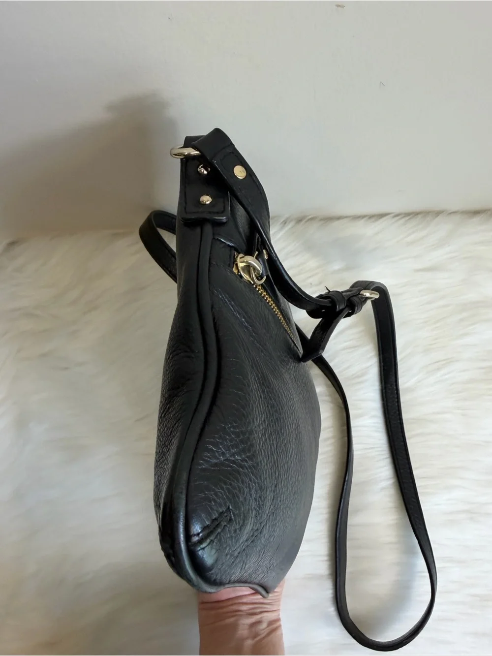 Kate Spade New York Cobble Hill Black Pebbled Leather Crossbody Bag Purse